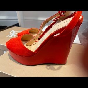 Cole Haan Patent leather and suede wedge heels